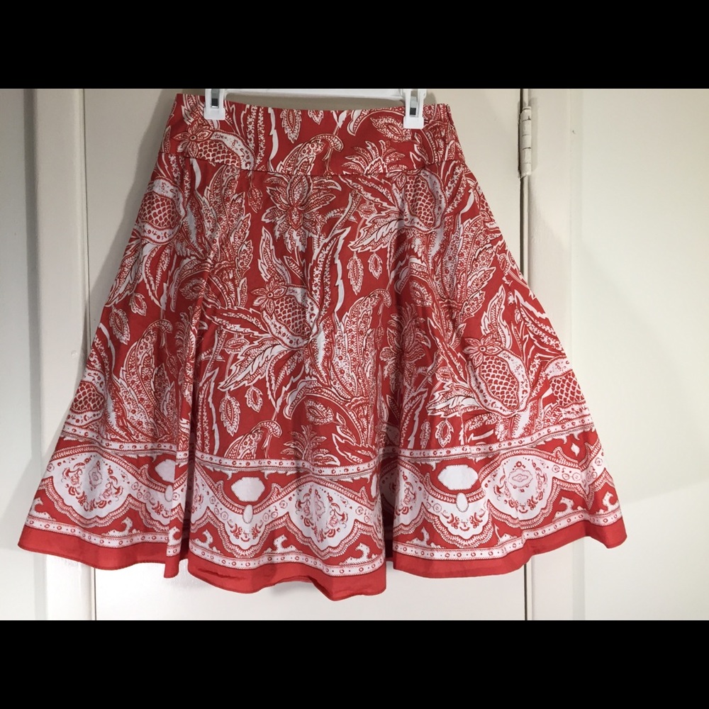 Talbots Floral Side-Zip Lined Skirt